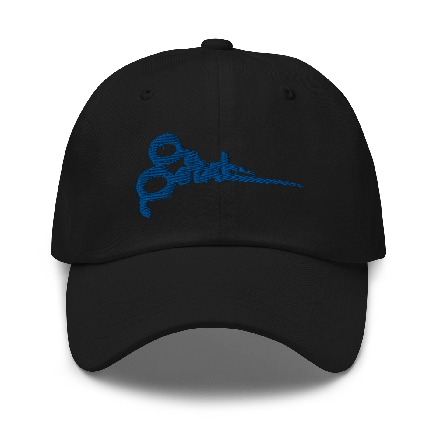 On Point Dad Hat Blue Logo