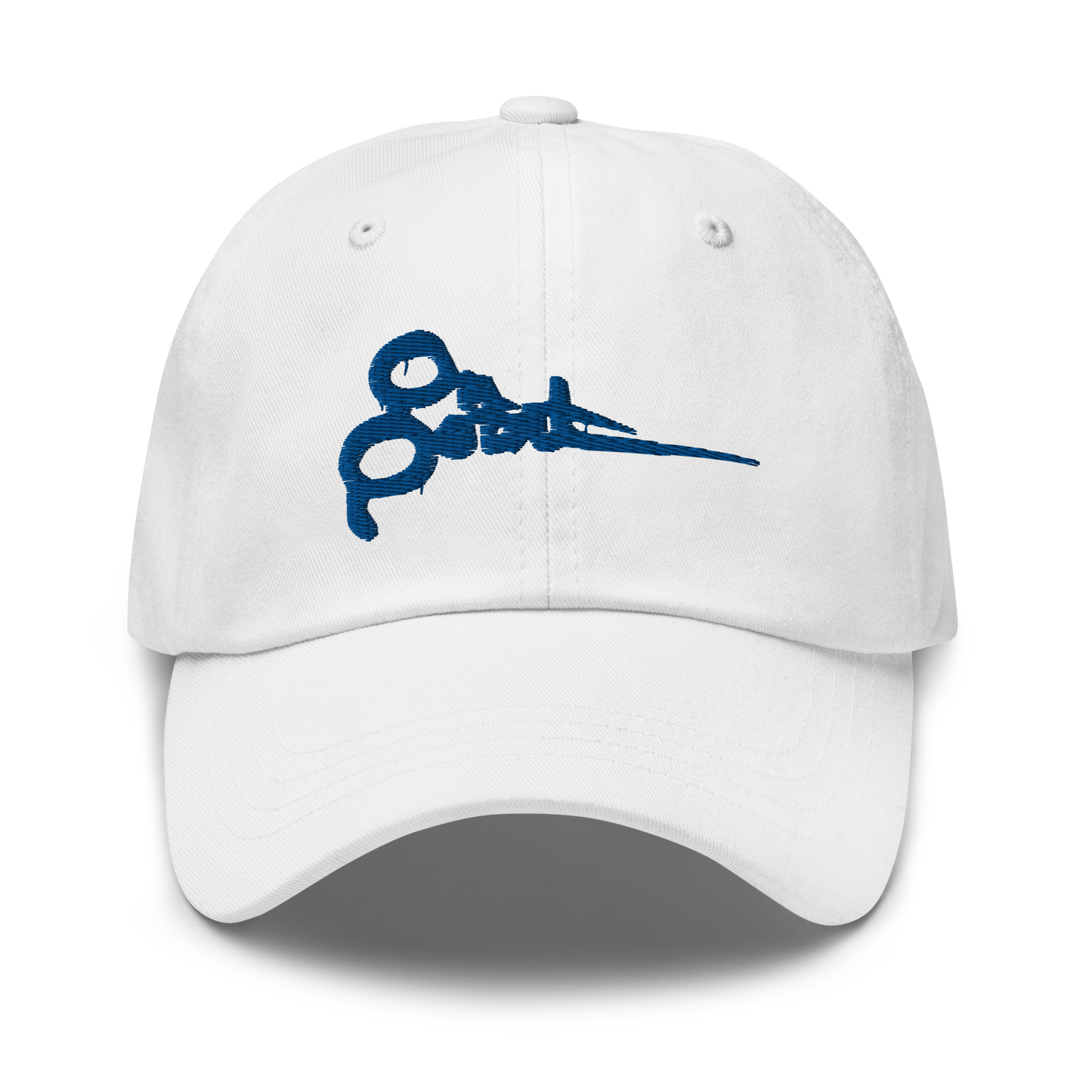 On Point Dad Hat Blue Logo