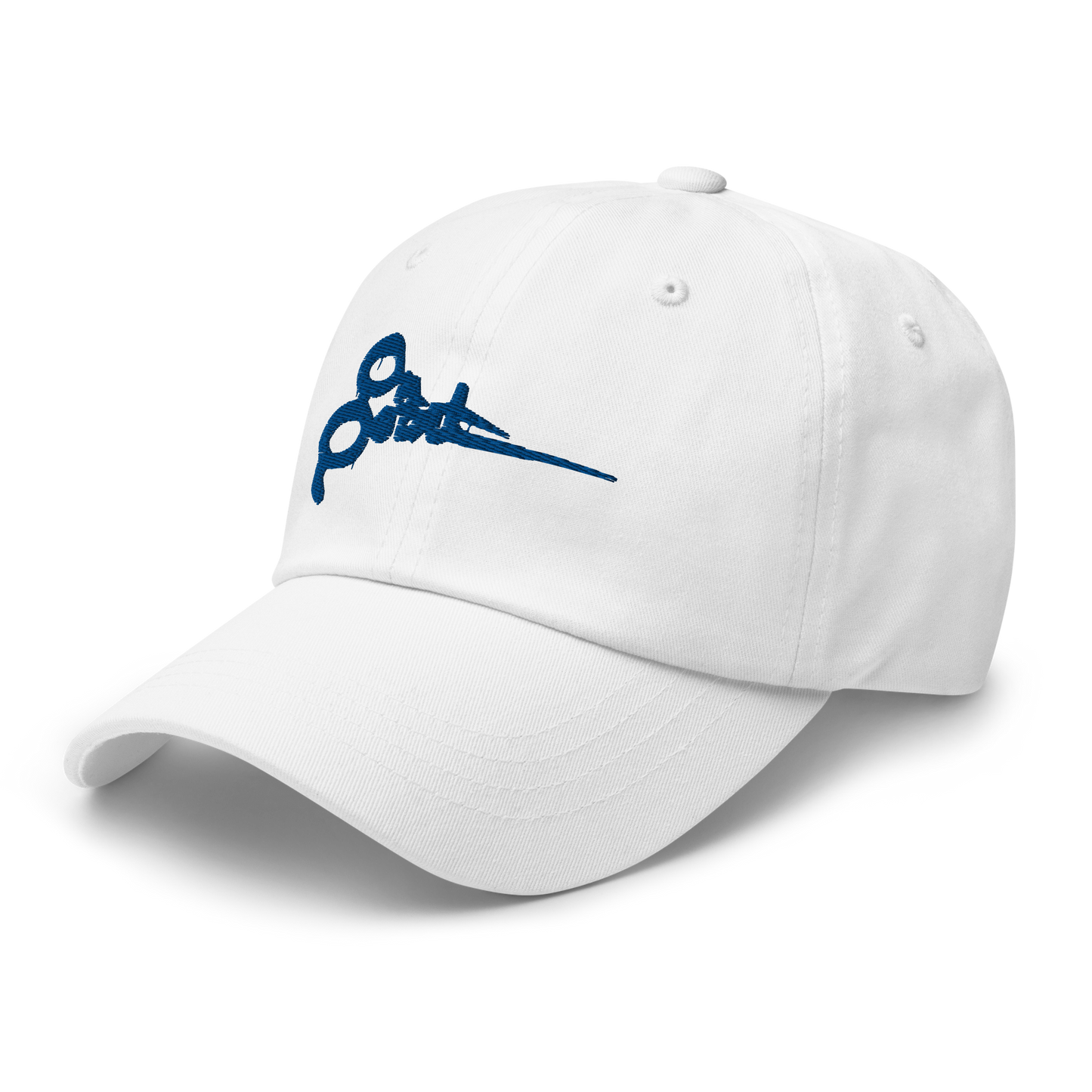 On Point Dad Hat Blue Logo