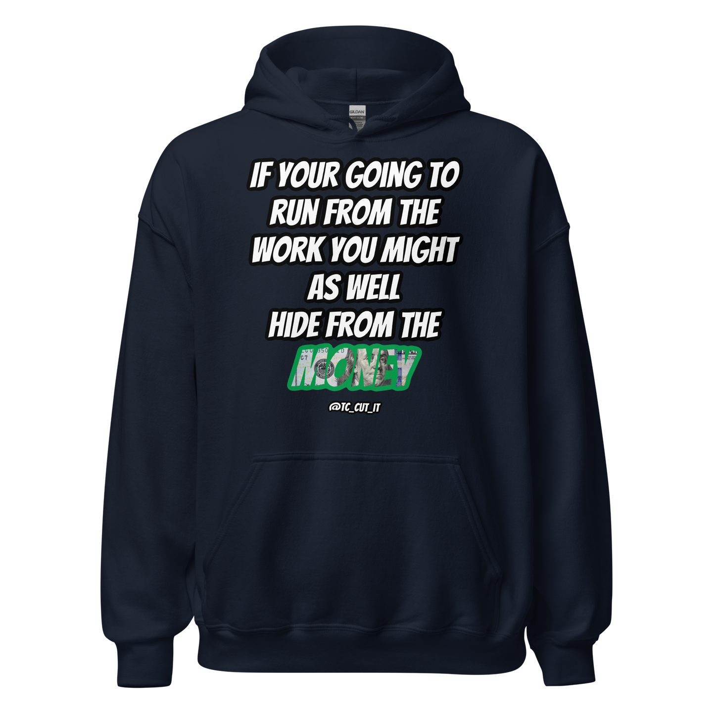 Hide From The Money Hoodie Black Outline